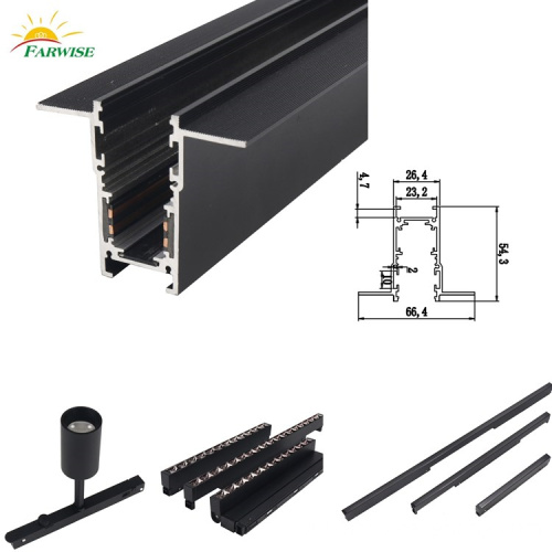 DC 48V Magnetic Rail Aluminium Trimless Profile